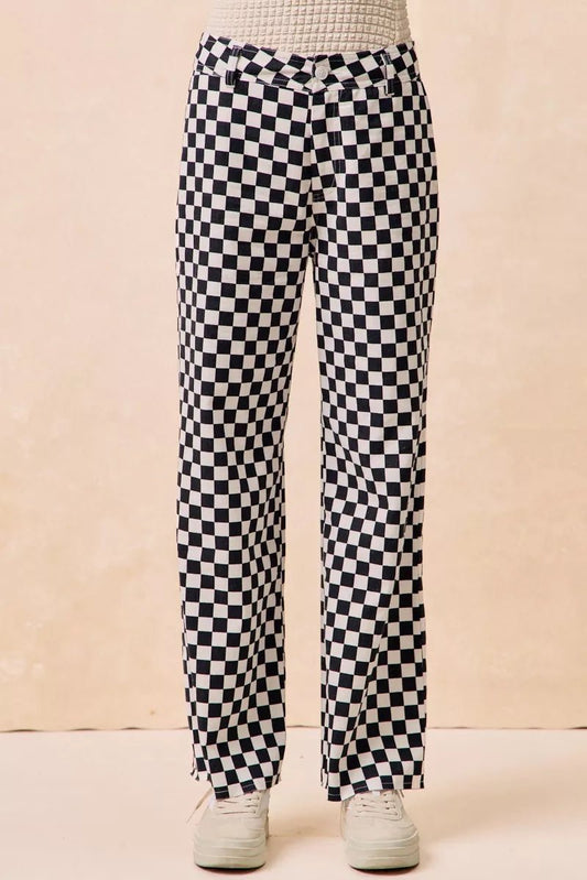BiBi Gameday Theme Checkered Printed Pants - 926 West