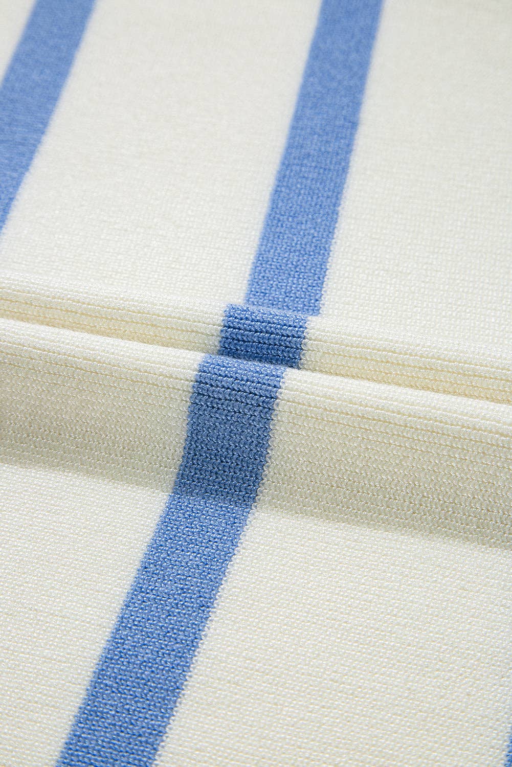 Stripe Collared V-Neck Sleeveless Sweater Top 926 WEST