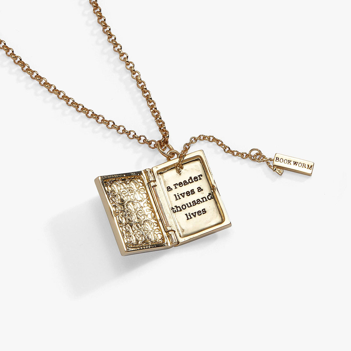 Alex & Ani 'A Reader Lives A Thousand Lives' Book Club Locket Pendant