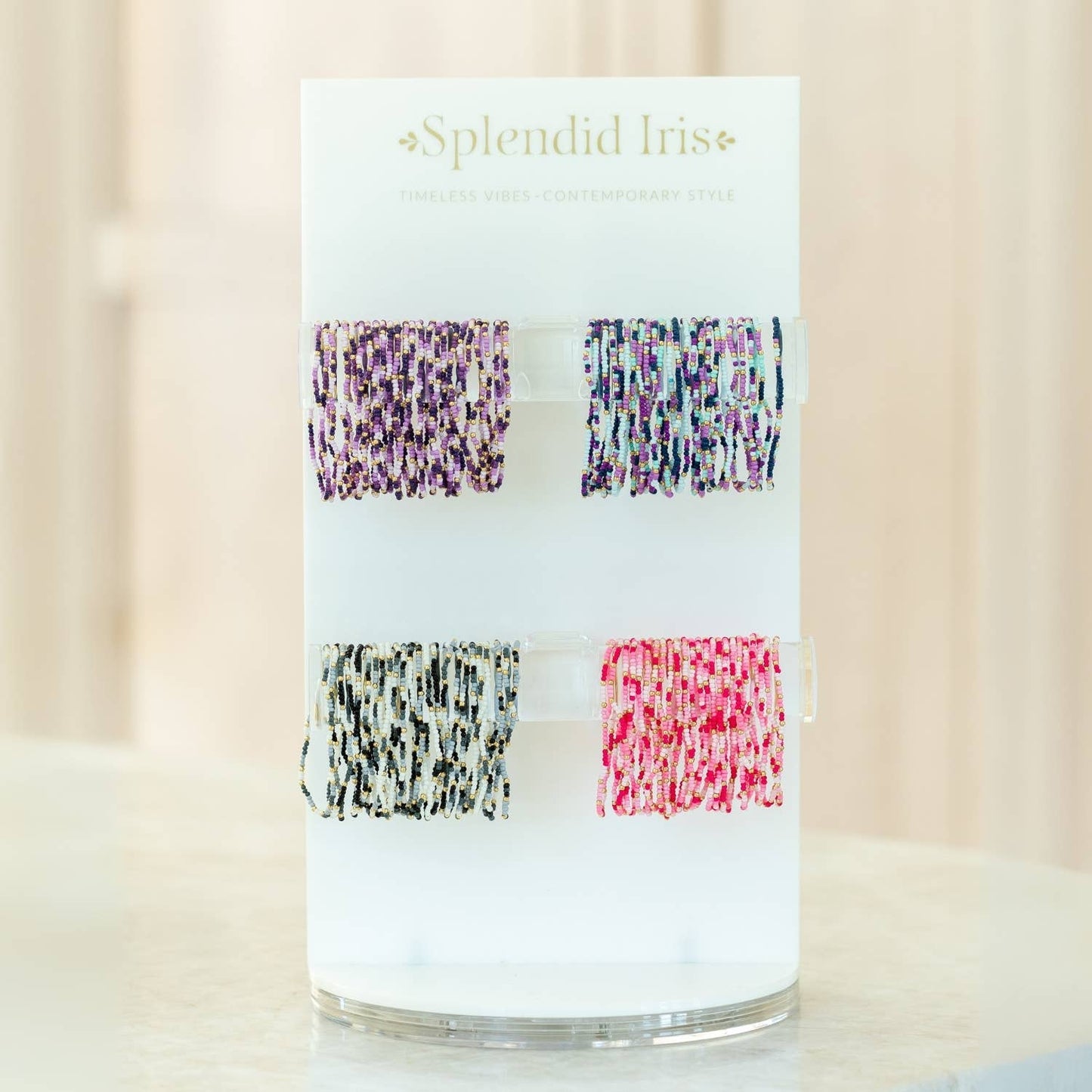 SPLENDID IRIS- Assorted 2mm Stretch Seed Bead Bracelets - 926 West
