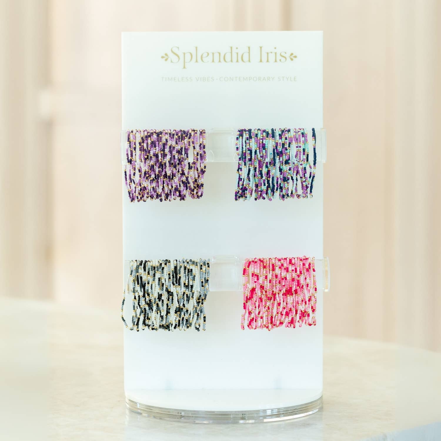 SPLENDID IRIS- Assorted 2mm Stretch Seed Bead Bracelets - 926 West