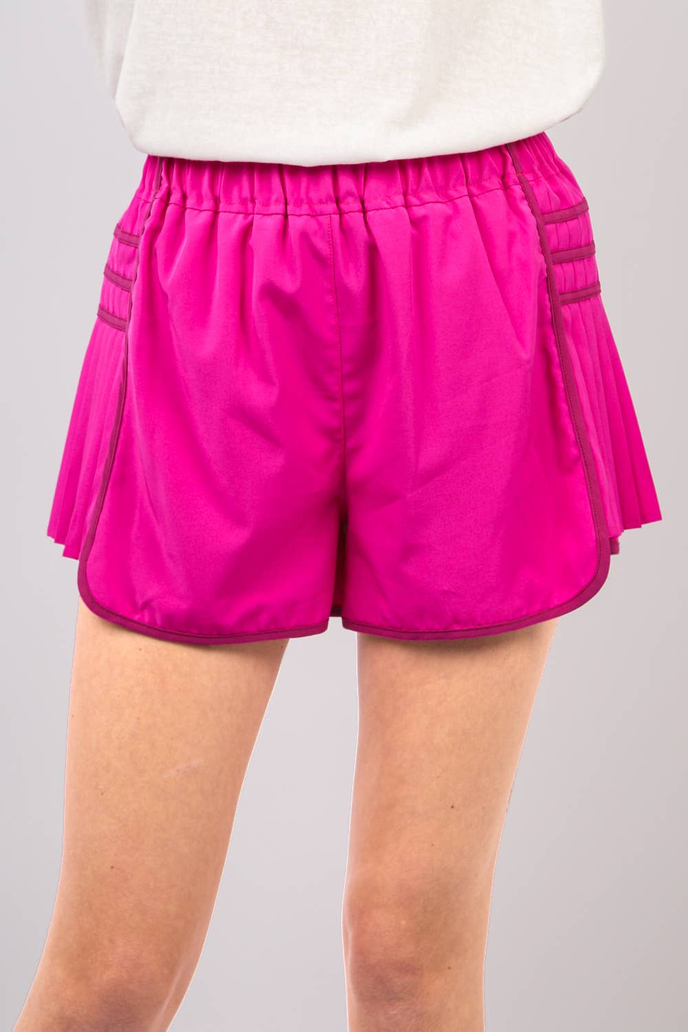 Very J - Side Pleated Detail Activewear Shorts - 926 West