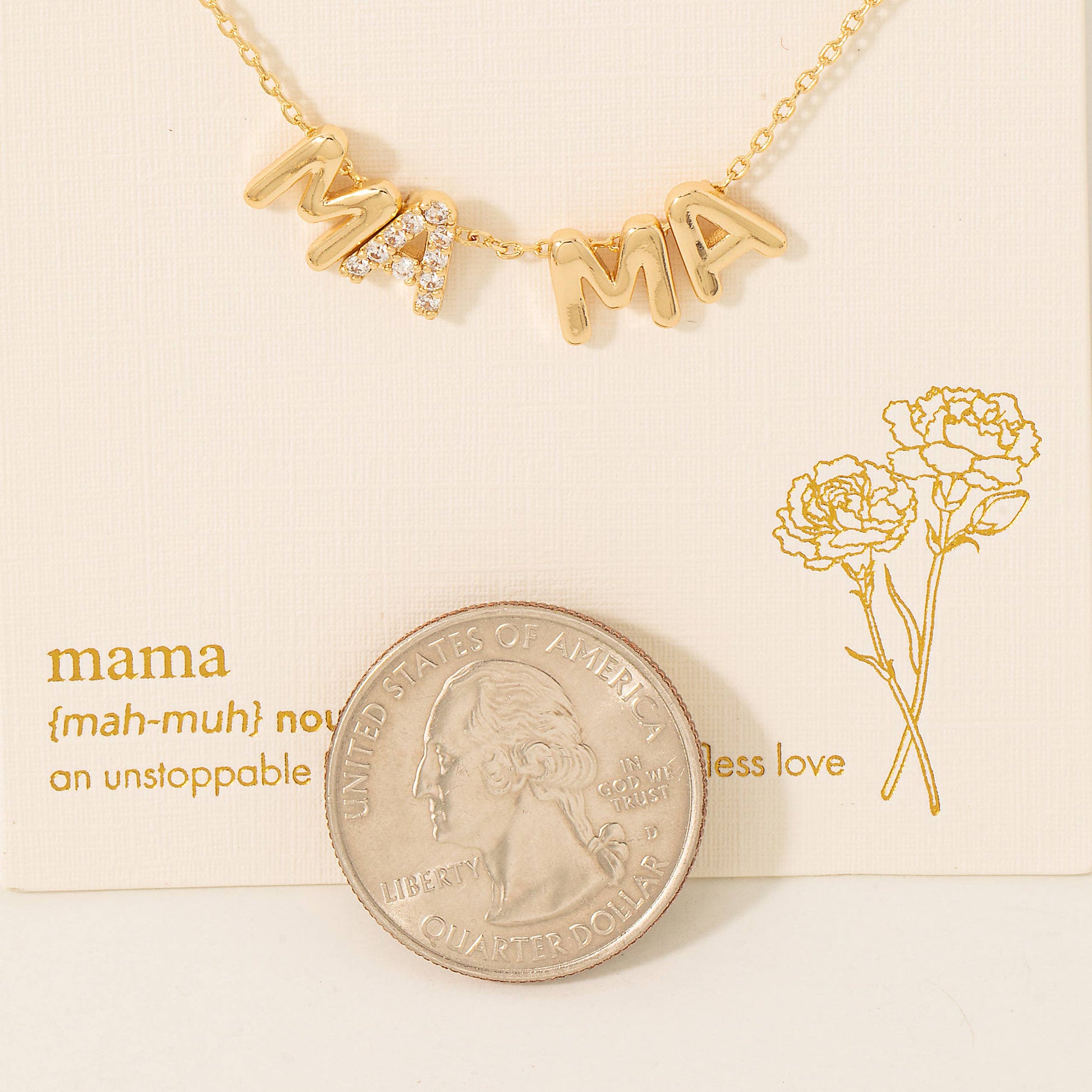 Mama Letter Charms Chain Necklace 926 WEST