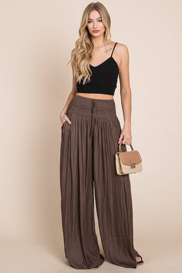 Ruched waist wide resort pants JBJ1036 926 WEST