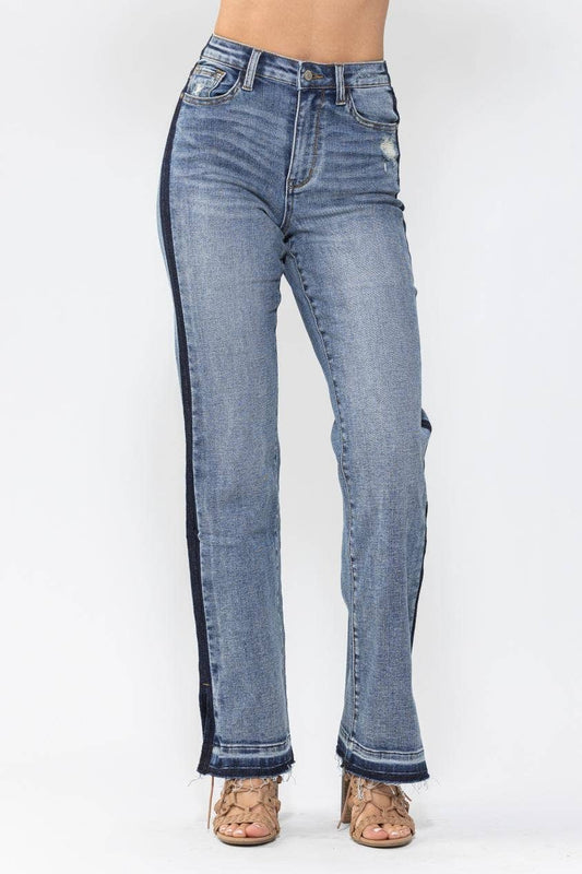 HW Side Seam Detail Straight Judy Blue Jeans