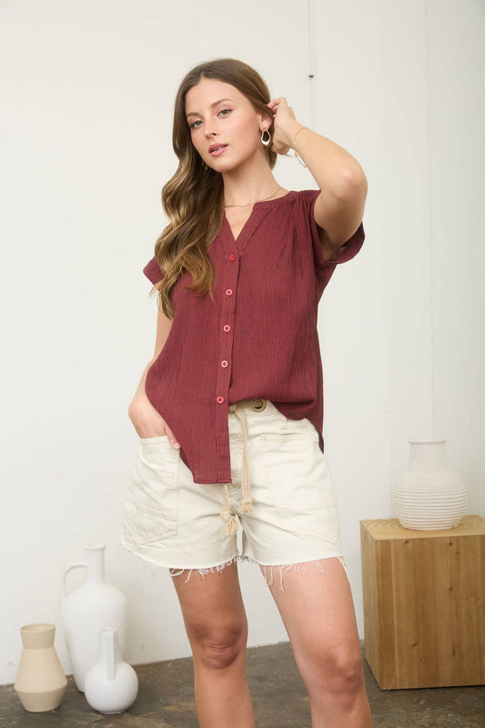 BLU PEPPER - INSTRIPE SHORT CUFF SLEEVE BUTTON DOWN SHIRT - 926 West