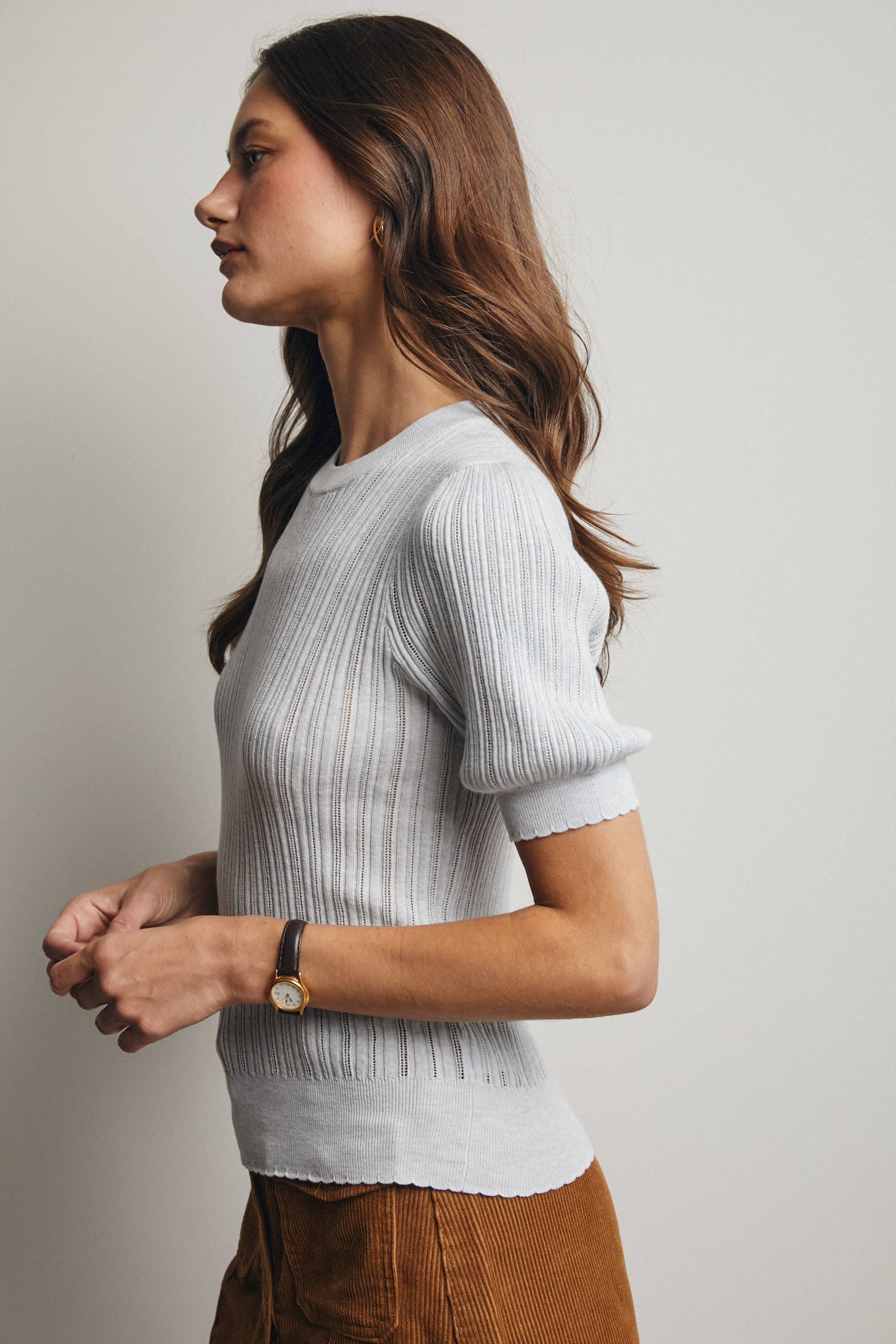 Forte- Textured Knit Puff Sleeve Top - 926 West