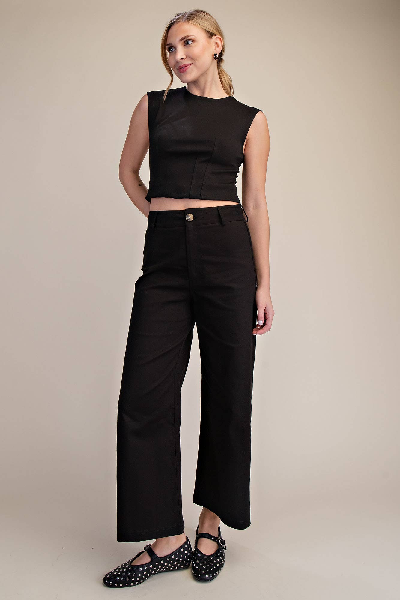 High Waist Wide Pants in Black