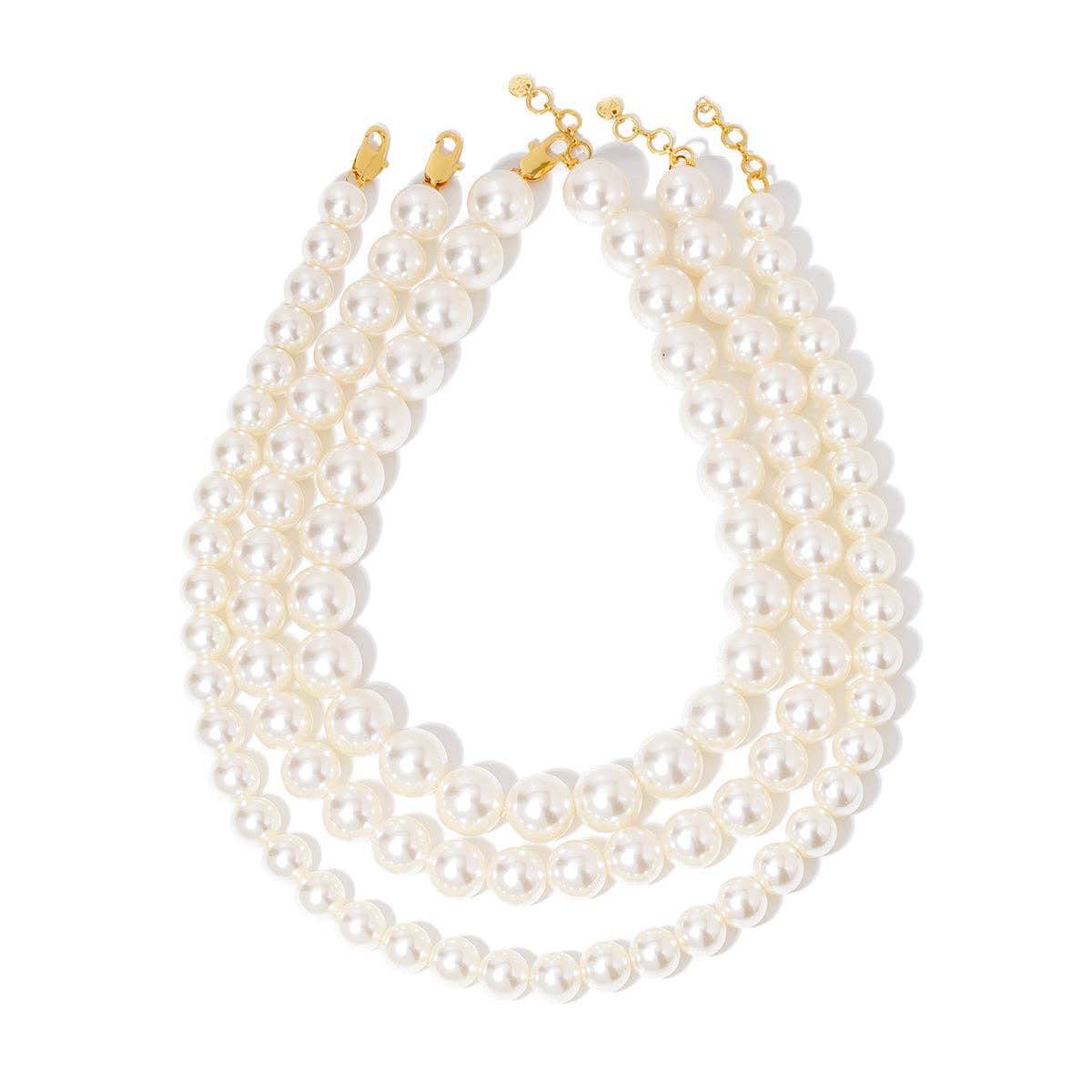 Chunky Three Piece Pearl Necklace - WATERPROOF
