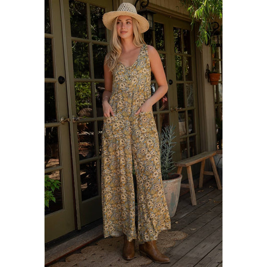 Sage + Fig - Boho Floral Wide-Leg Jumpsuit