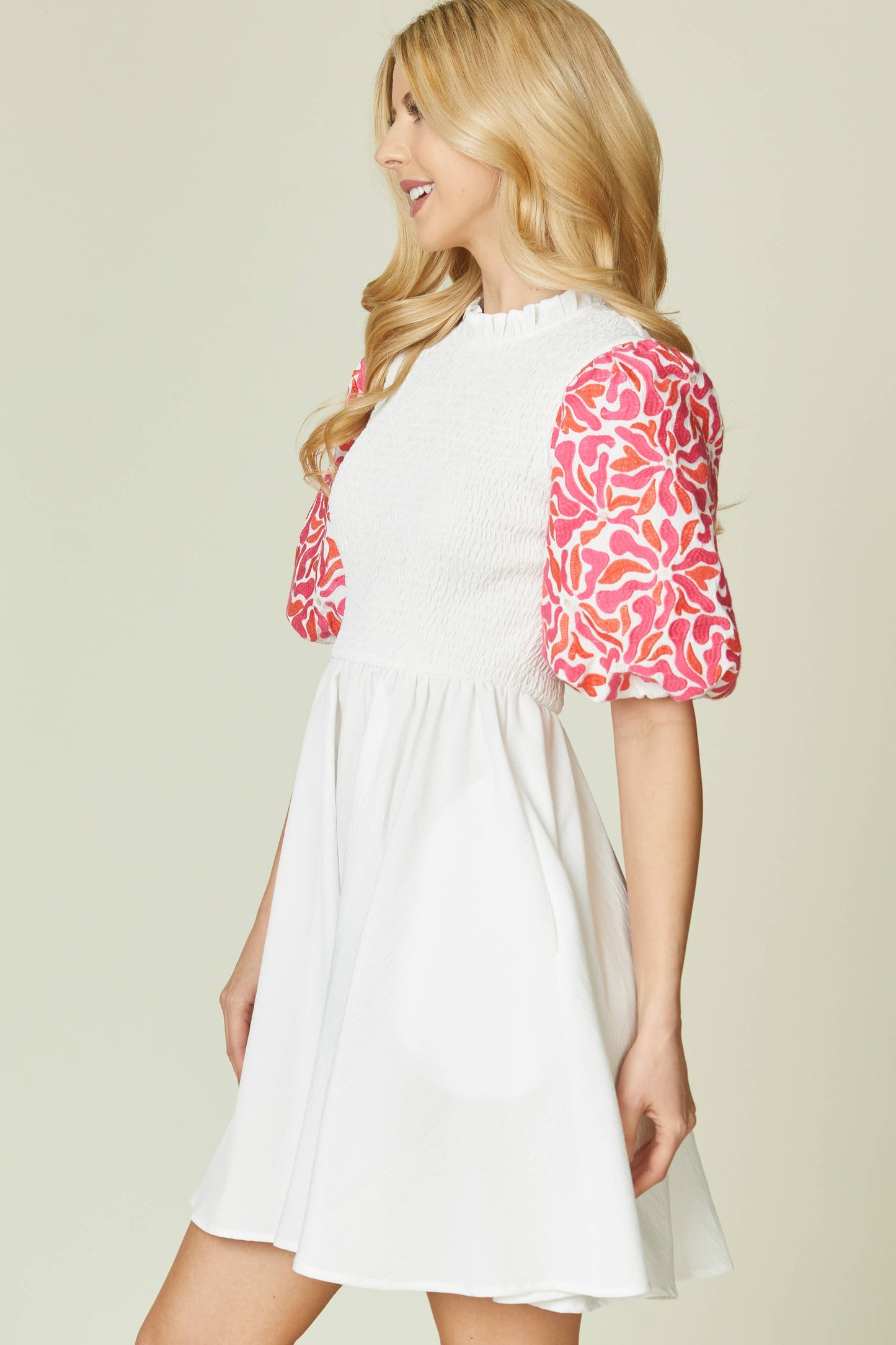 Besson River - Floral Embroidery Dress