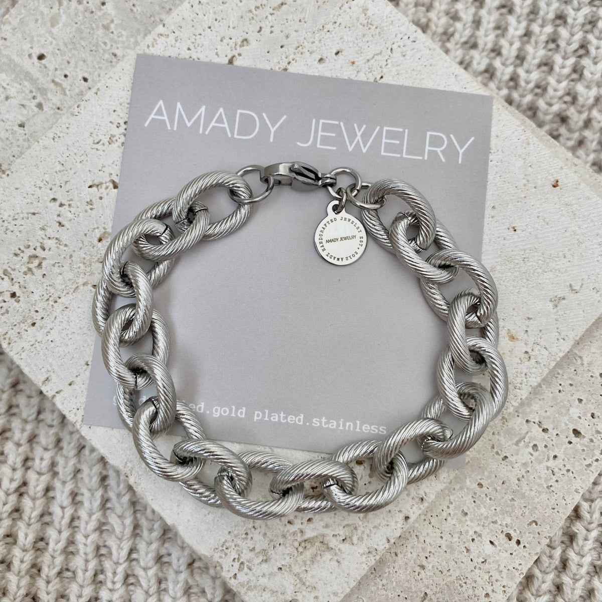 Cable Links Silver Chunky Bracelet stainless steel - 926 West