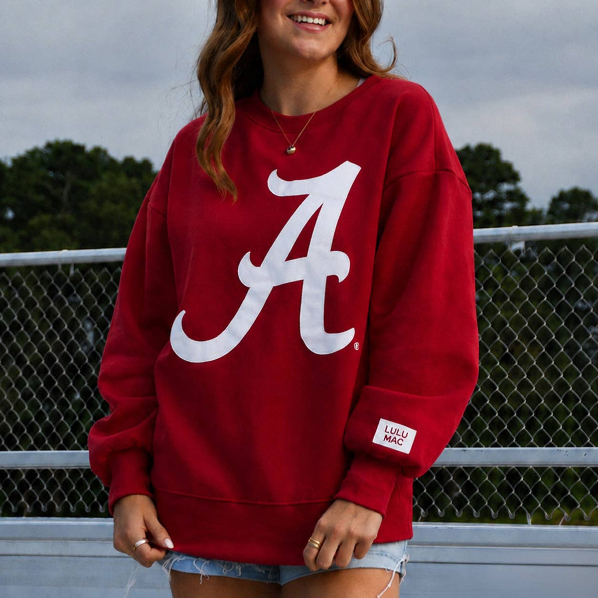 Lulu Mac Alabama Crimson Tide Puff Logo Mac Sweatshirt - Crimson