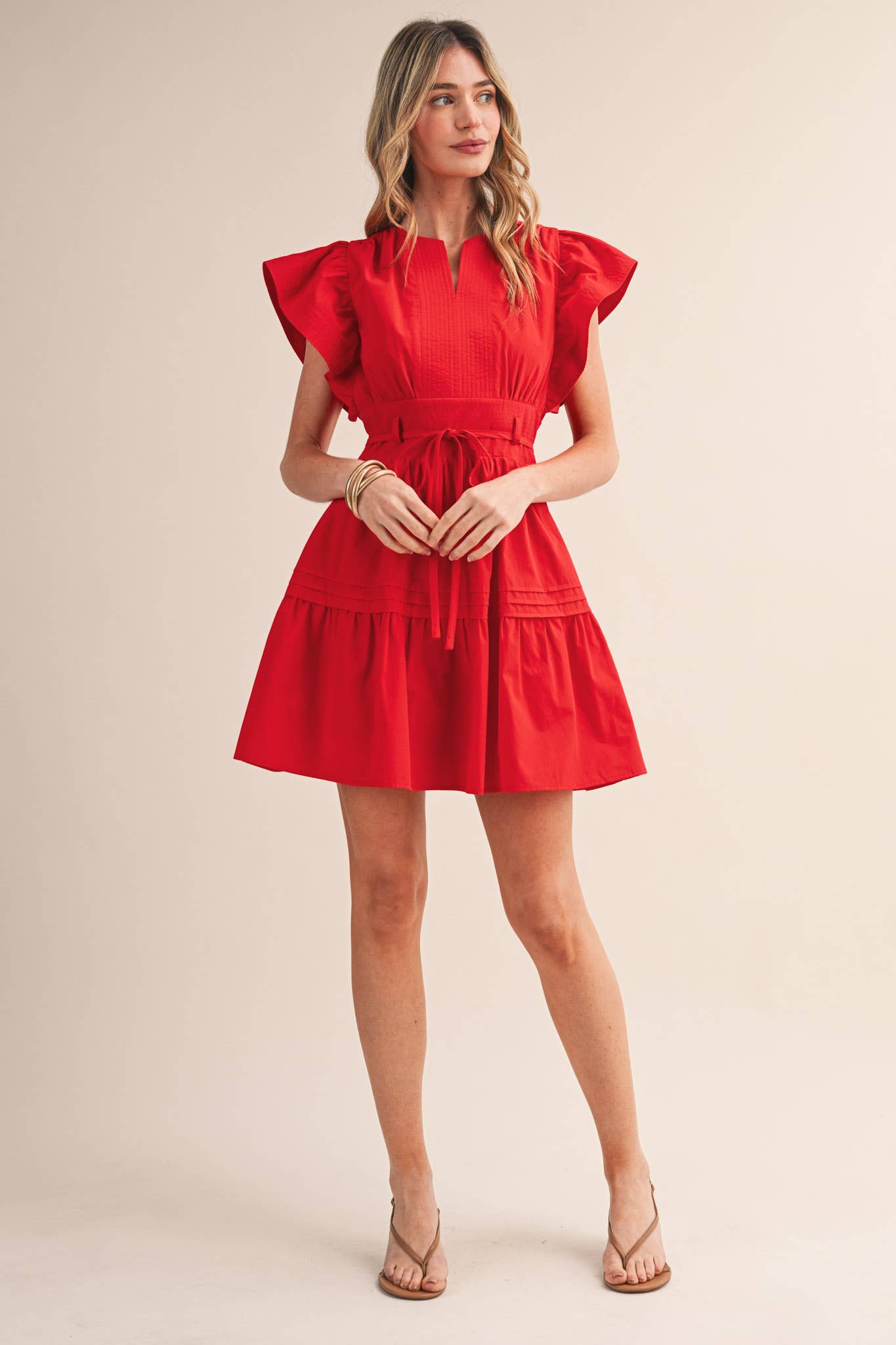 & MERCI EMBROIDERED SEAM PIN TUCK DETAIL MINI DRESS - 926 West