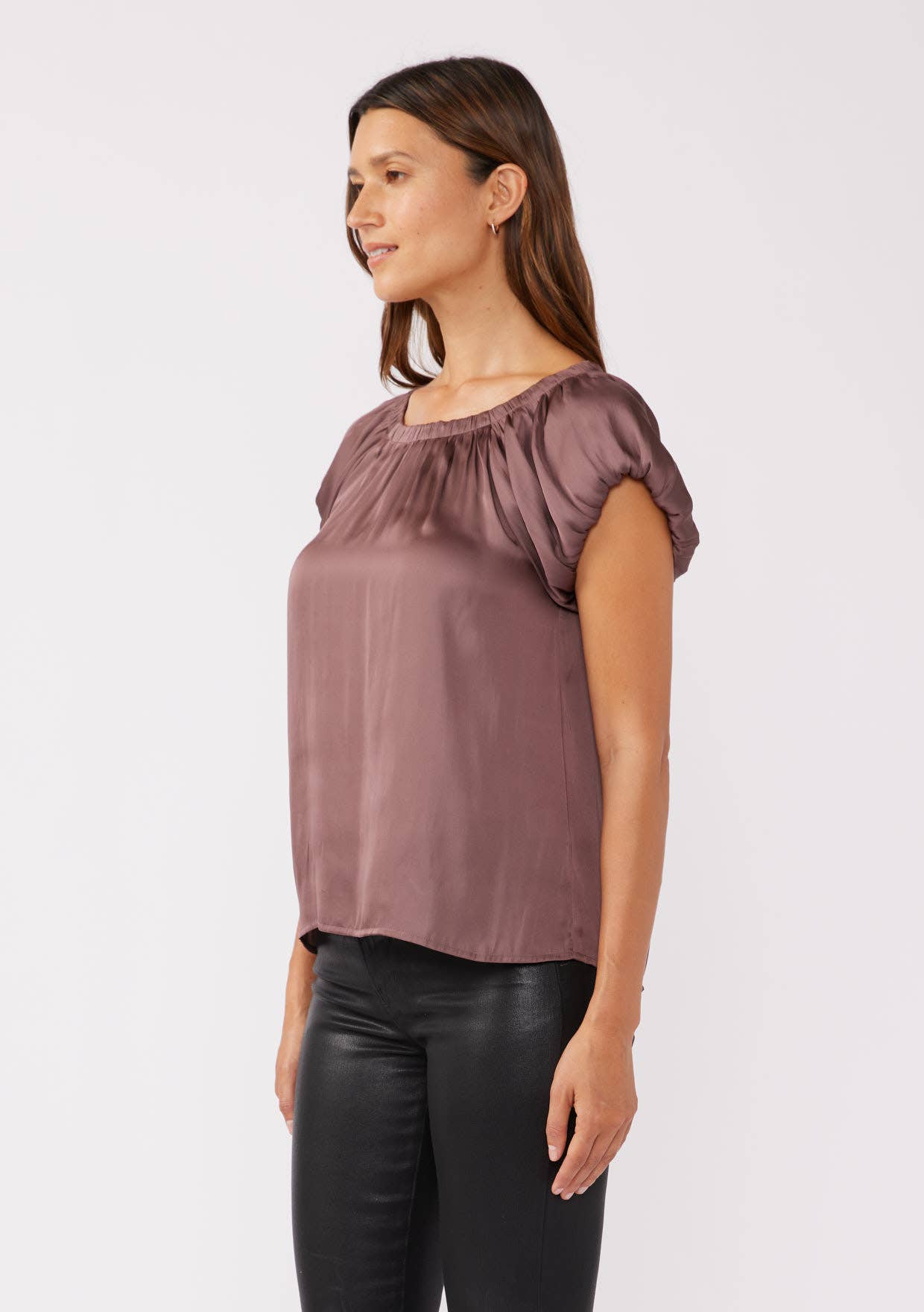 FINAL SALE- Short Sleeve Raglan Top with Back Tie 926 WEST