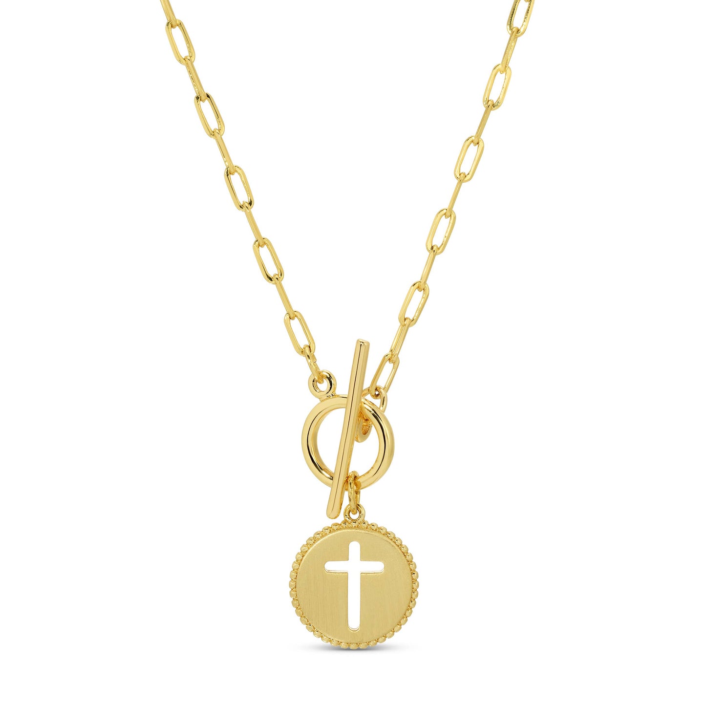 Splendid Iris - Cross Paperclip Toggle Necklace - 926 West