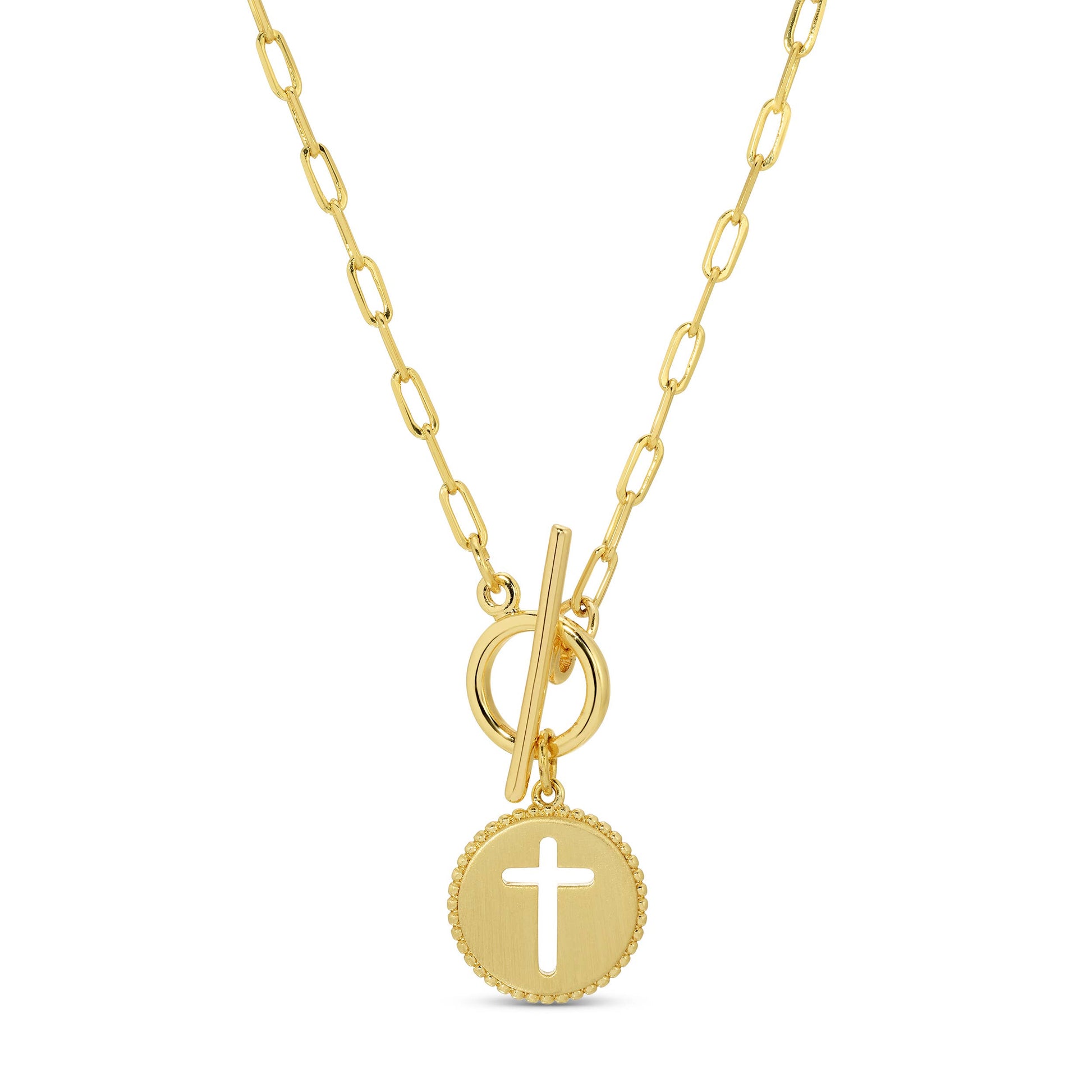 Splendid Iris - Cross Paperclip Toggle Necklace - 926 West