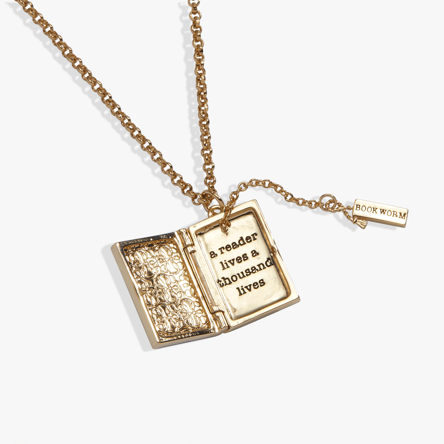 Alex & Ani 'A Reader Lives A Thousand Lives' Book Club Locket Pendant