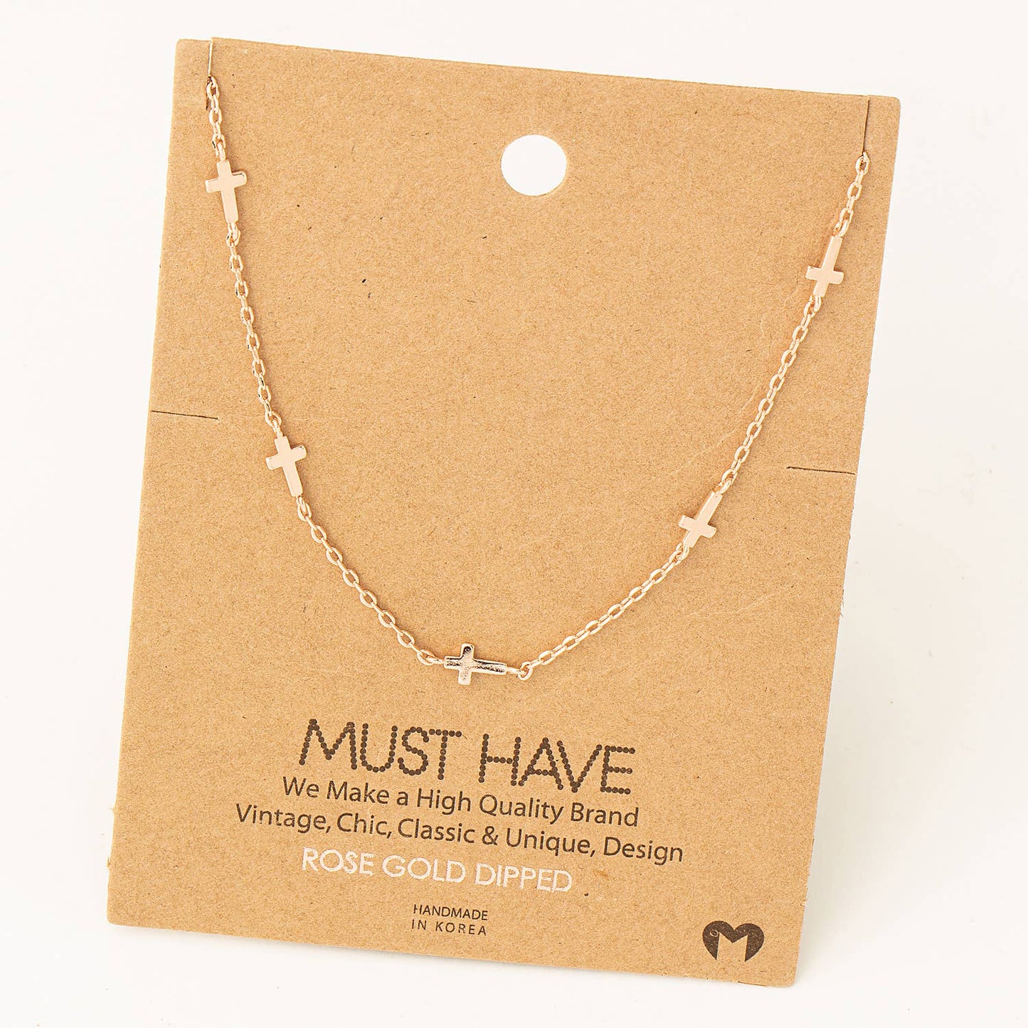 Dainty Cross Station Necklace Fame Accessories