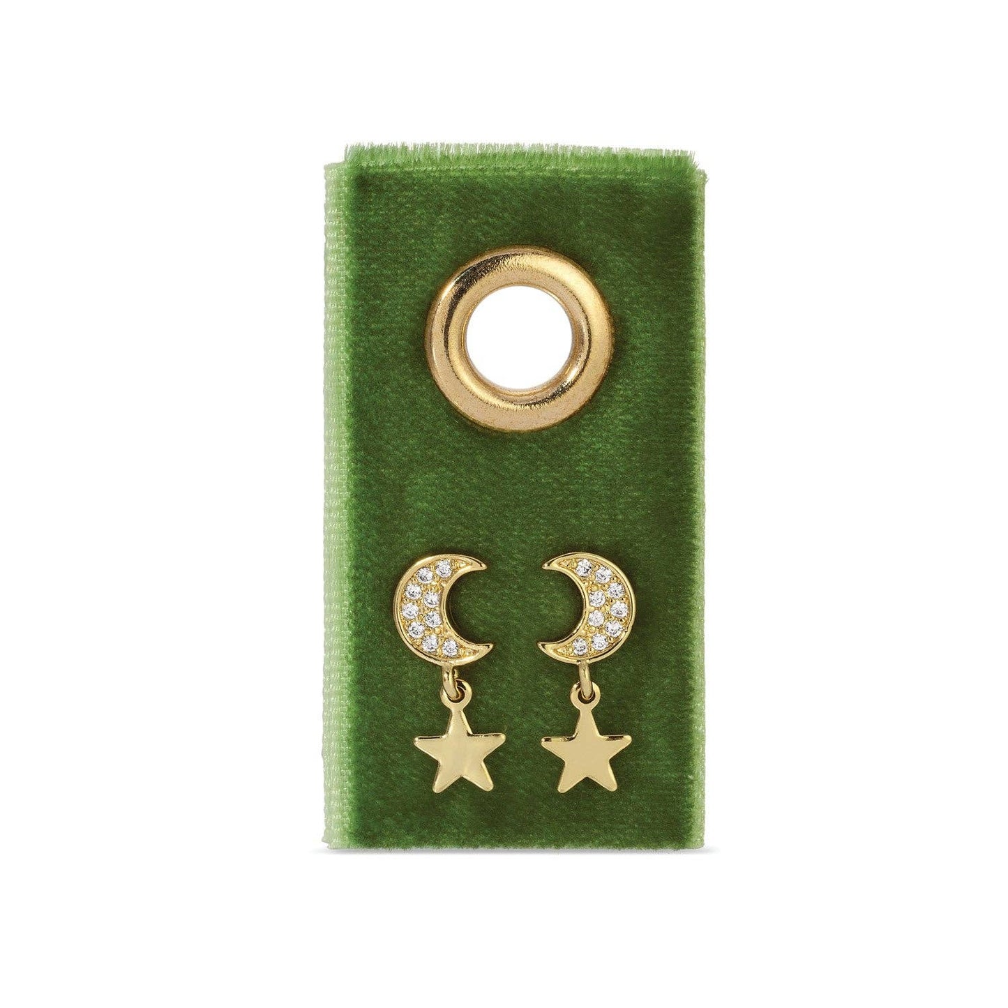 SPLENDID IRIS - Moon & Star Studs On Velvet Gift Tag - 926 West