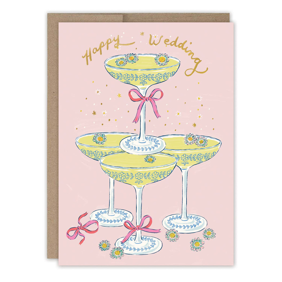 Champagne Tower Happy Wedding Card - 926 West