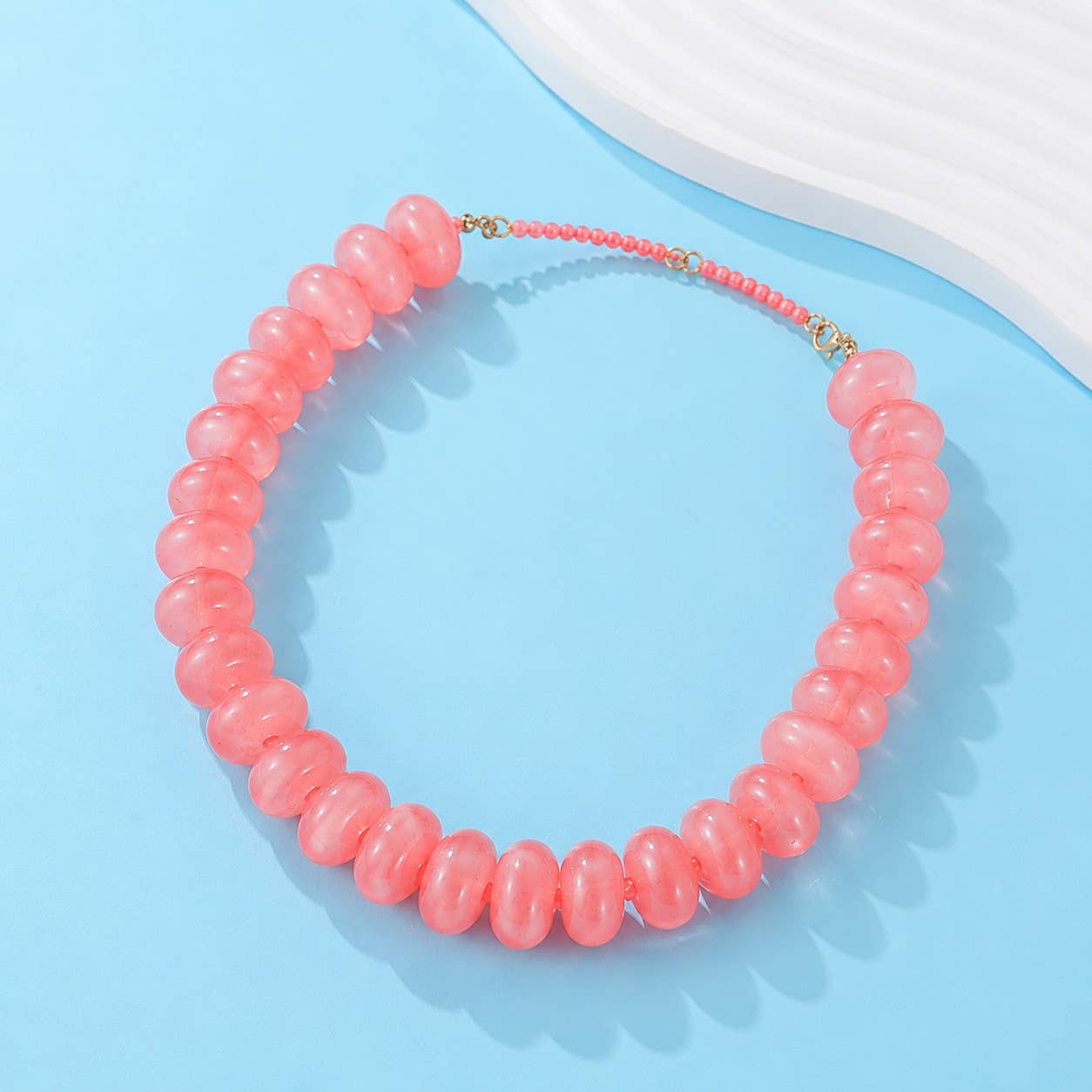 Chunky Beaded Natural Swirl Statement Necklace - 926 West