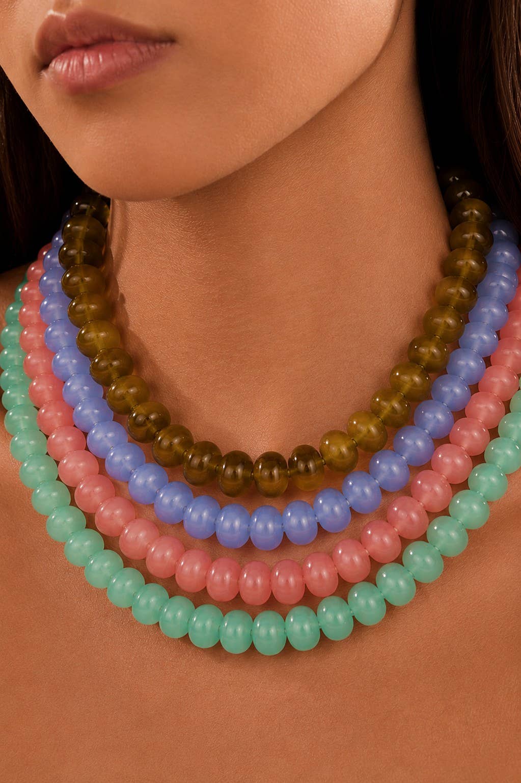 Chunky Beaded Natural Swirl Statement Necklace - 926 West