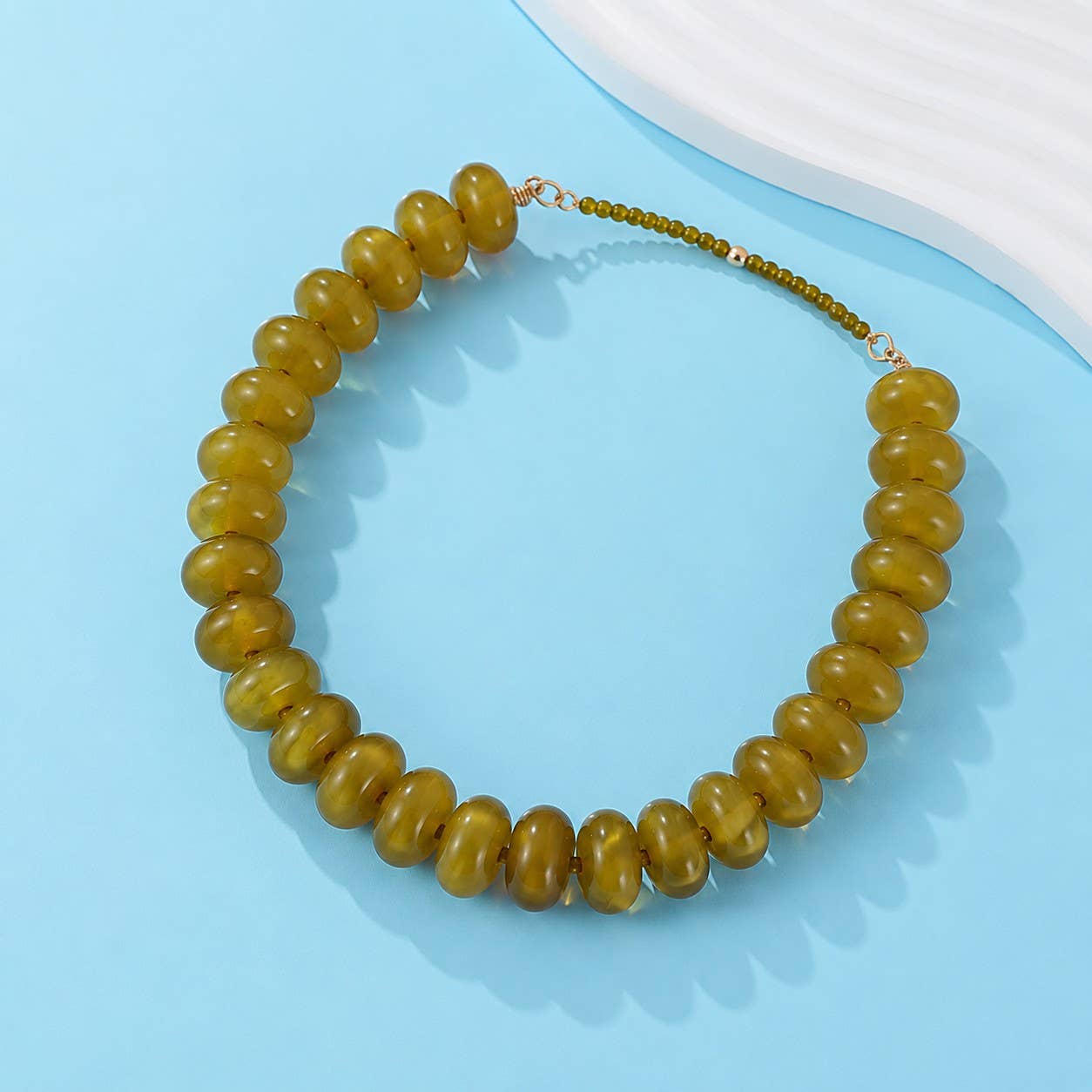 Chunky Beaded Natural Swirl Statement Necklace - 926 West