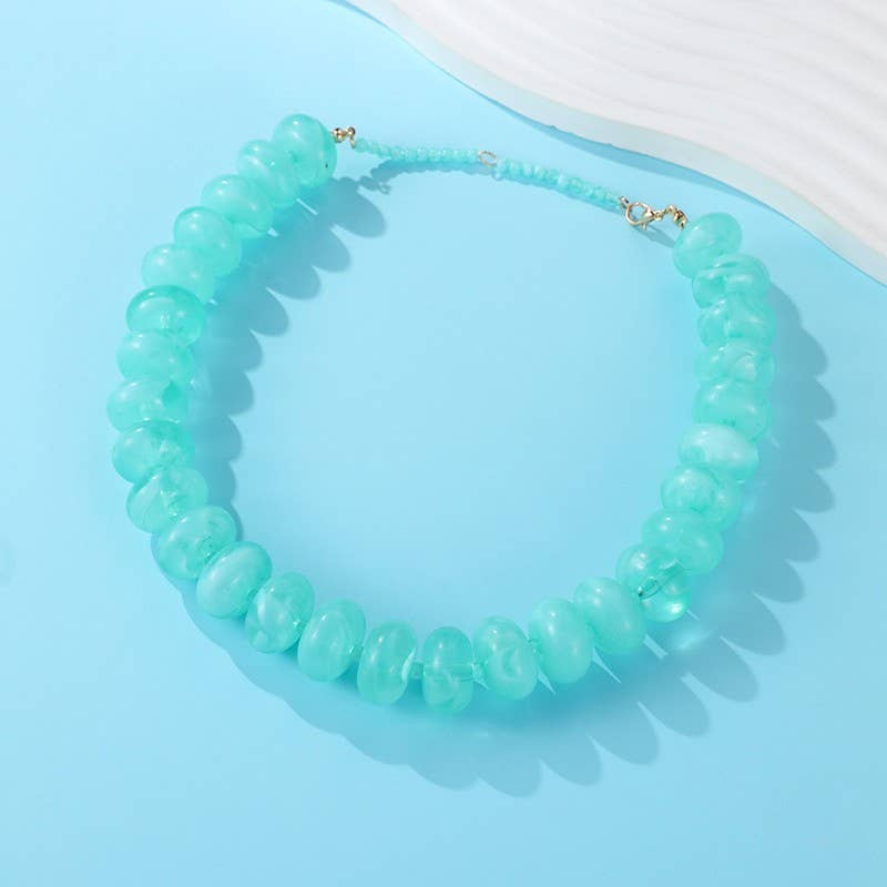 Chunky Beaded Natural Swirl Statement Necklace - 926 West