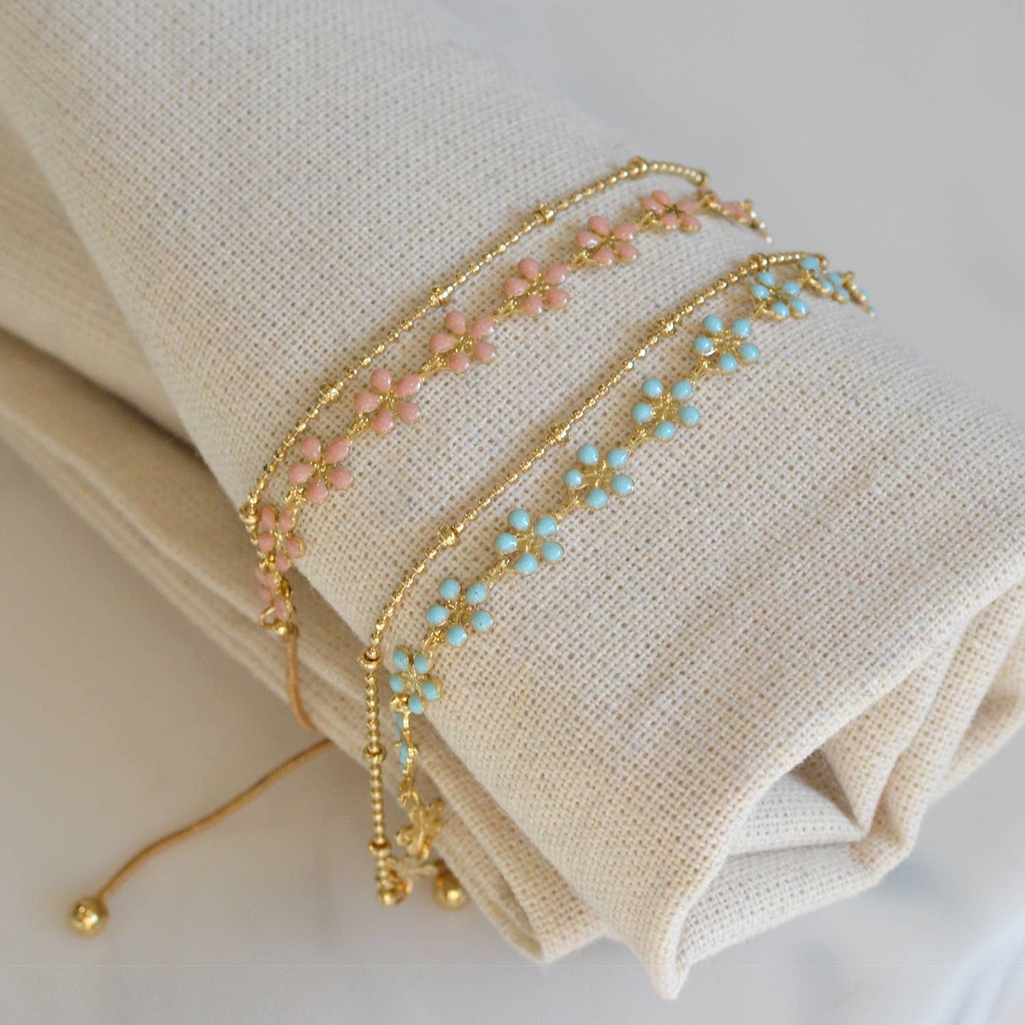 Color Epoxy Enamel Flower Adjustable Chain Bracelets - 926 West