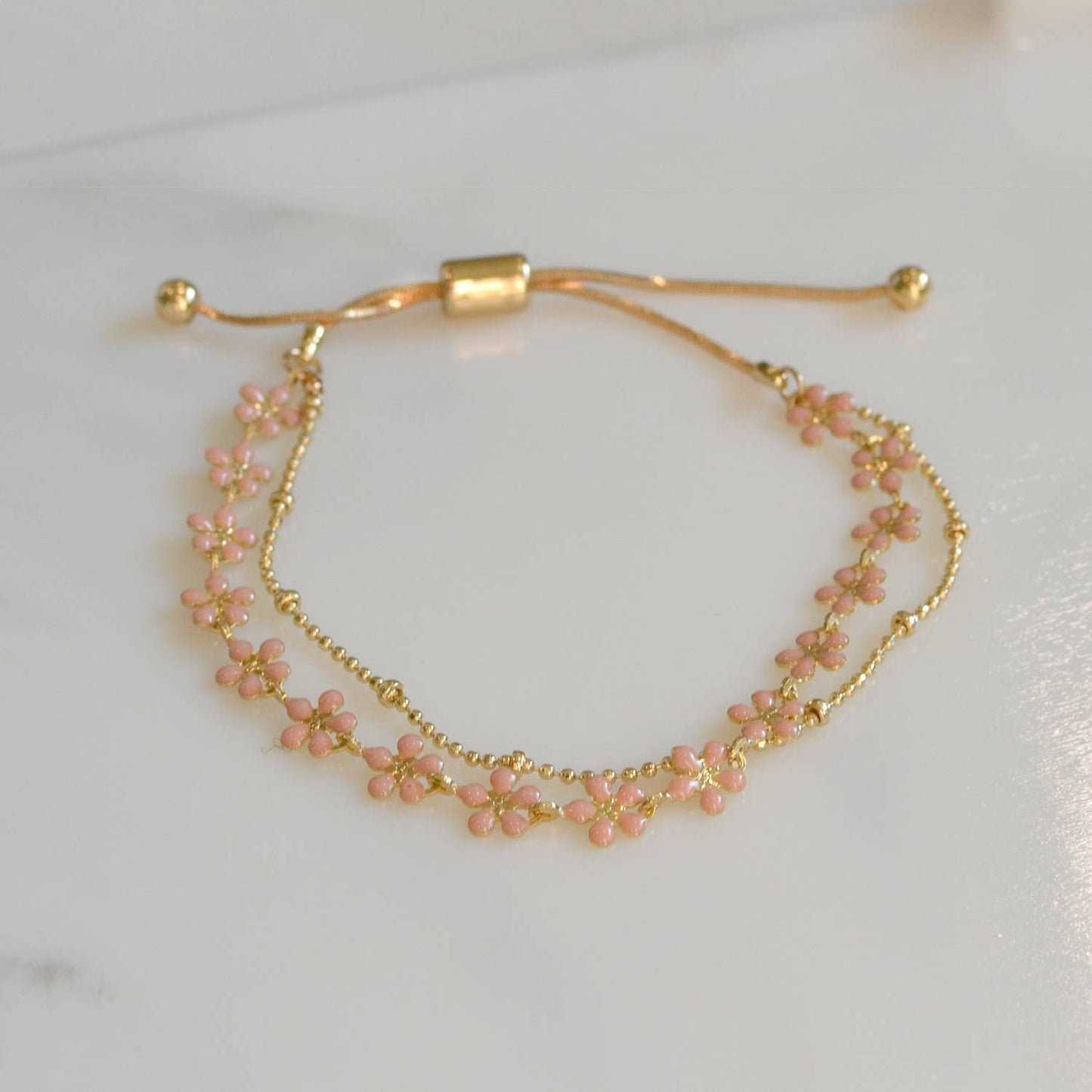 Color Epoxy Enamel Flower Adjustable Chain Bracelets - 926 West