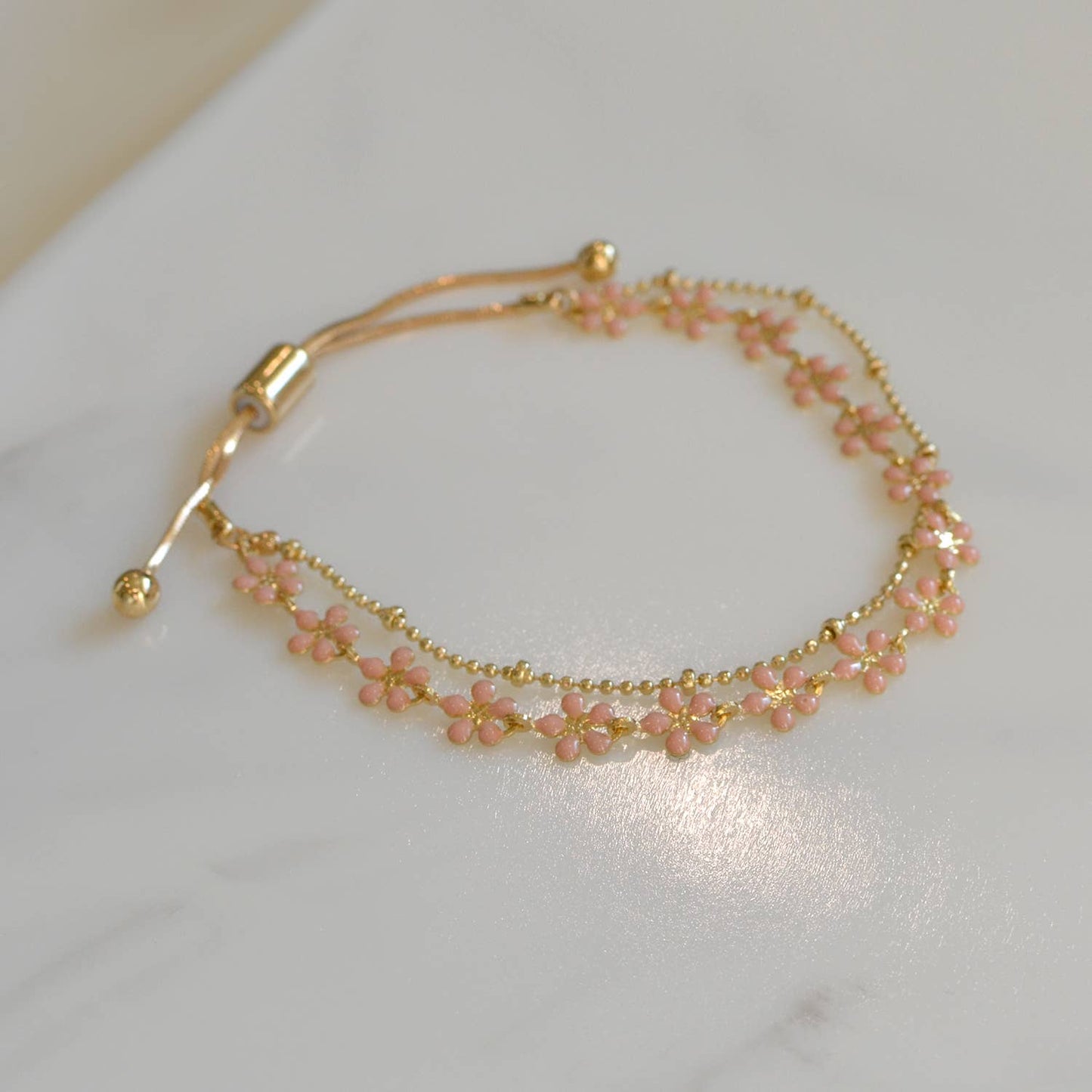 Color Epoxy Enamel Flower Adjustable Chain Bracelets - 926 West