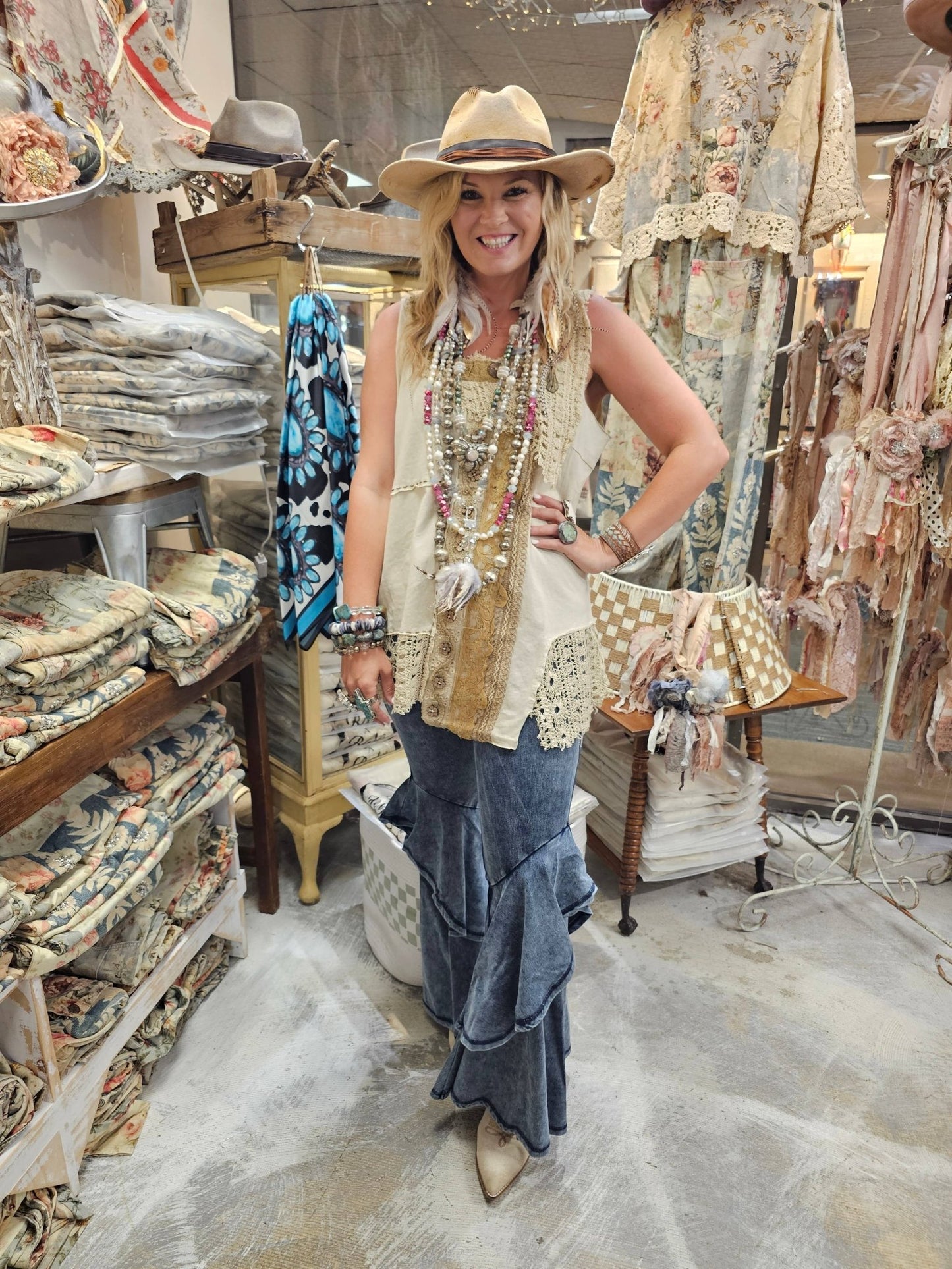 Crochet Vintage Button Cami - 926 West