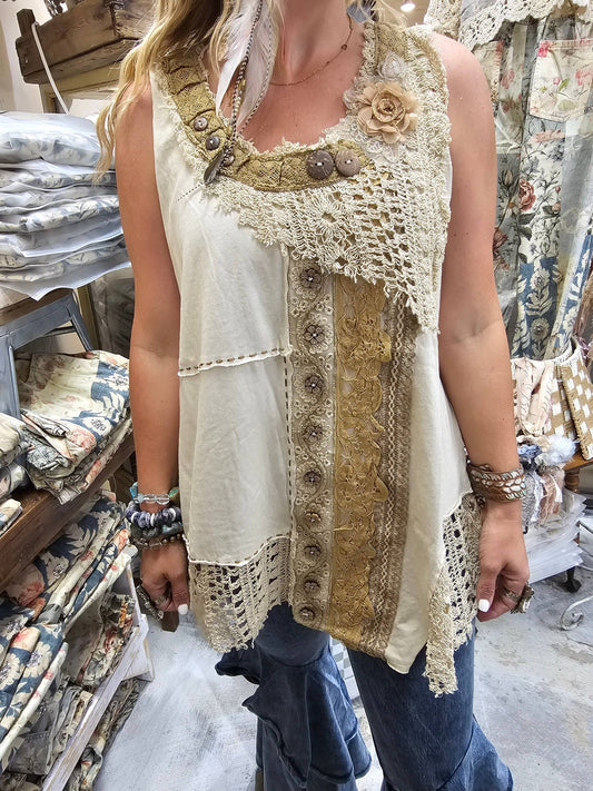 Crochet Vintage Button Cami - 926 West
