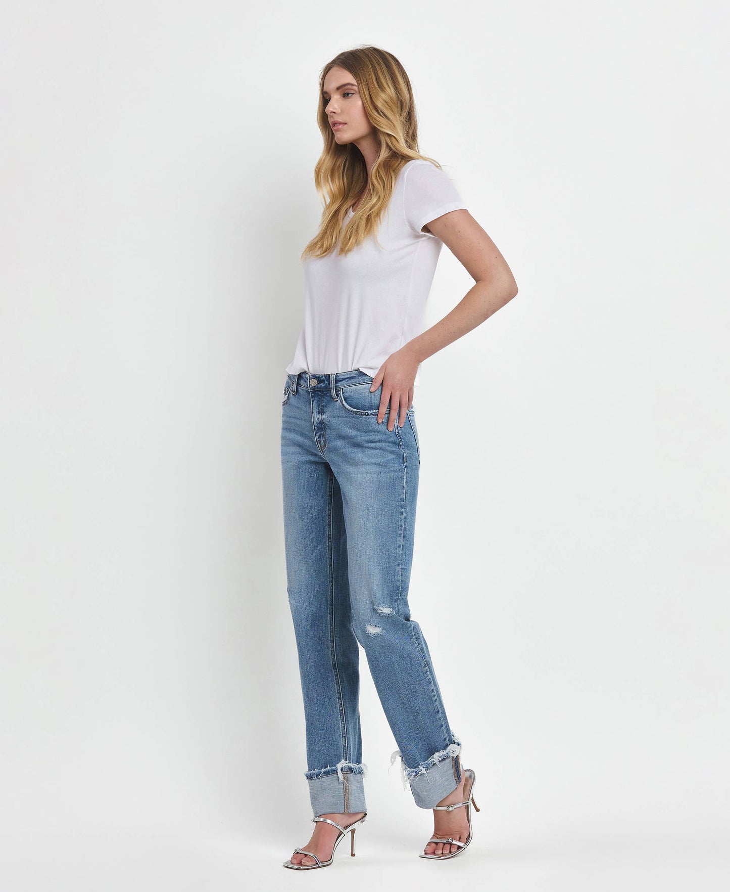 MID RISE CUFFED STRAIGHT JEANS LV1504 Lovervet by VERVET