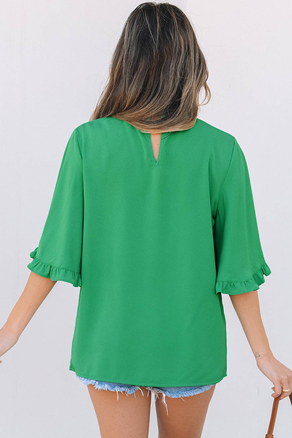Frilly Round Neck Wide Half Sleeve Blouse 926 WEST