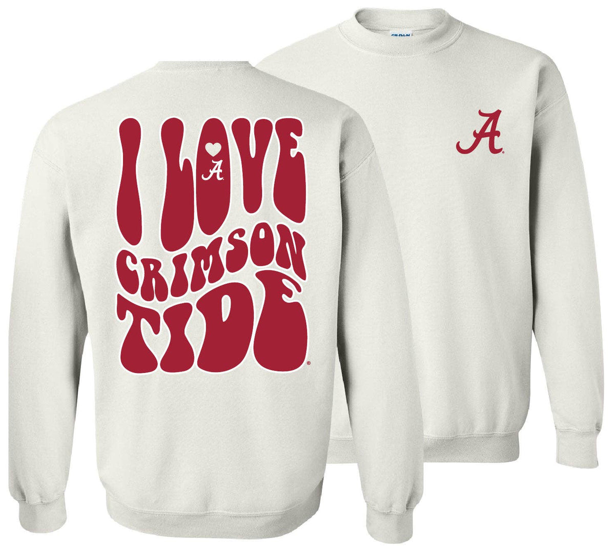 Alabama Crimson Tide Love Graphic Sweatshirt - White