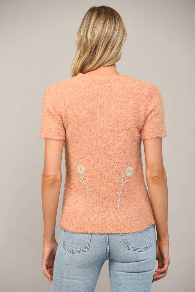 WHIMSICAL SHORT SLEEVE SWEATER