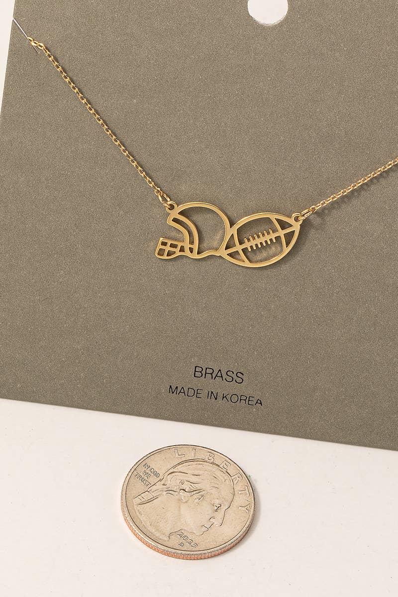 Football And Helmet Pendant Necklace Fame Accessories