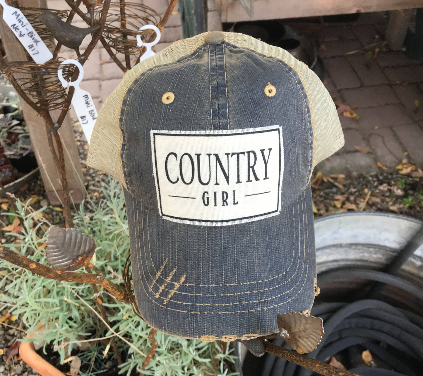 Country Girl Distressed Trucker Hat Baseball Cap Vintage Life