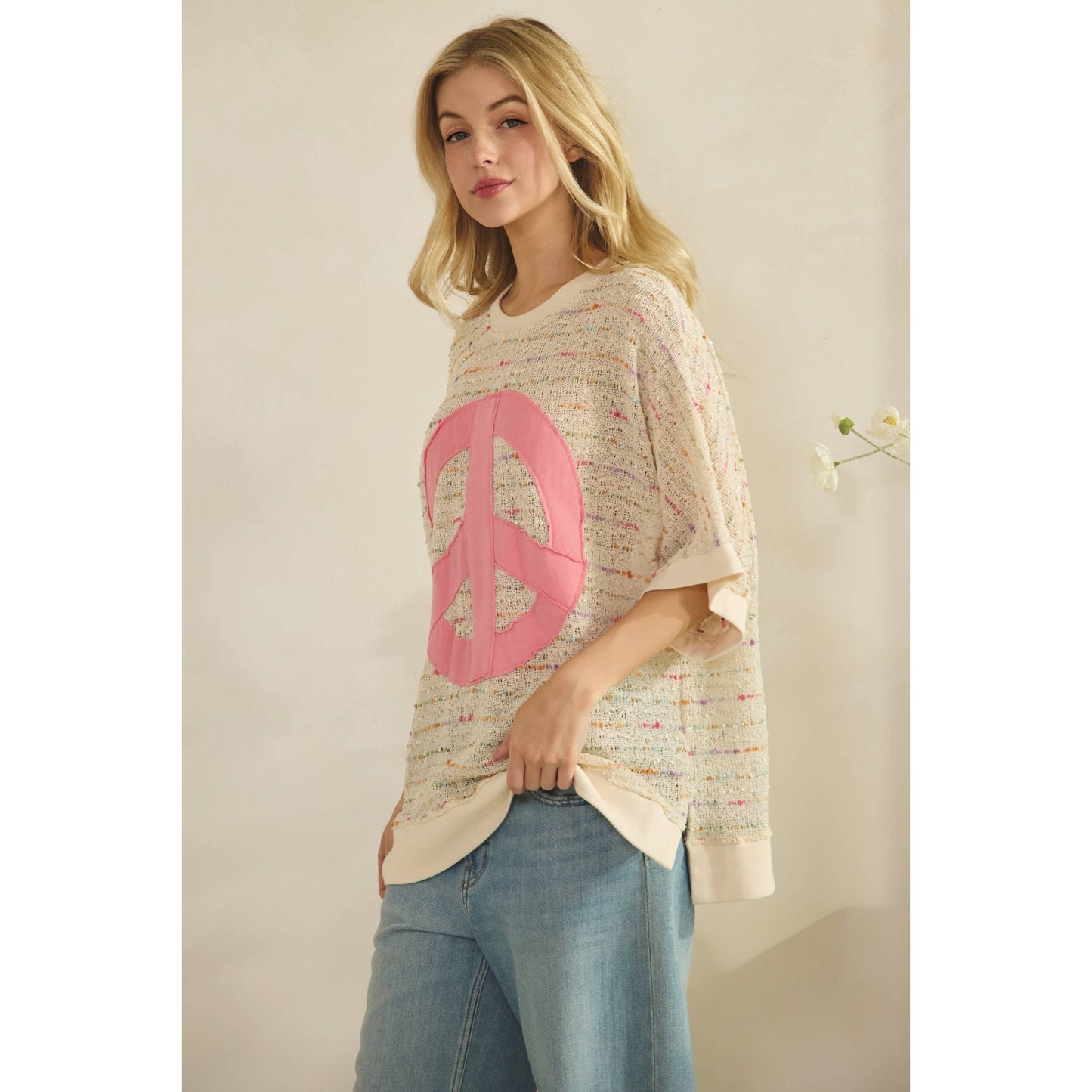 Sage & Fig - CANDY POP PEACE KNIT TOP