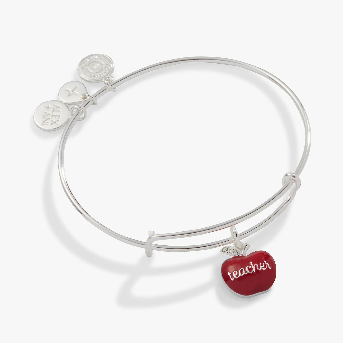 ALEX + ANI- Teacher 'Grow, Inspire, Love' Apple Charm Bangle