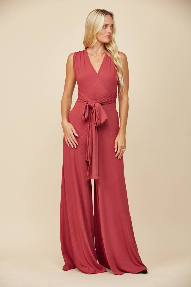 BOHO RIBBED MAGIC MULTIWEAR JUMPSUIT - MARSALA 926 WEST