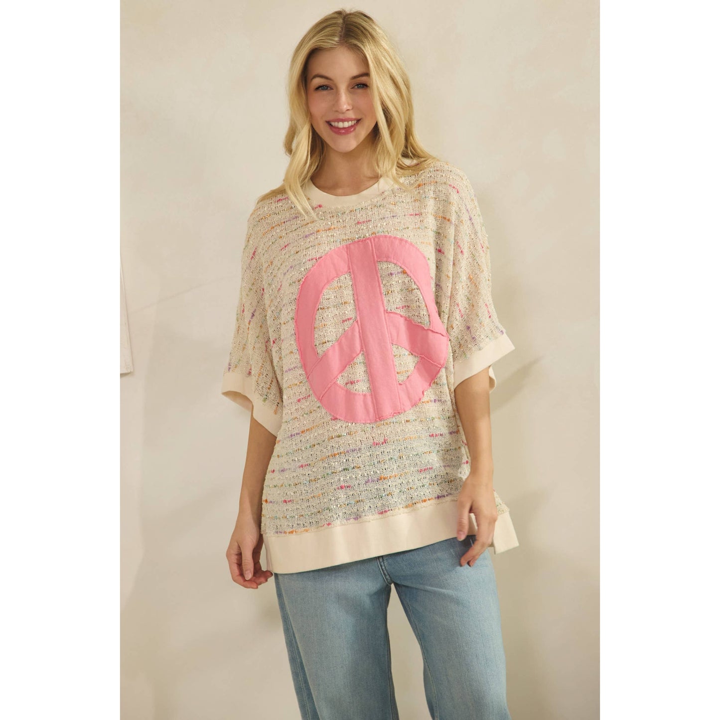 Sage & Fig - CANDY POP PEACE KNIT TOP