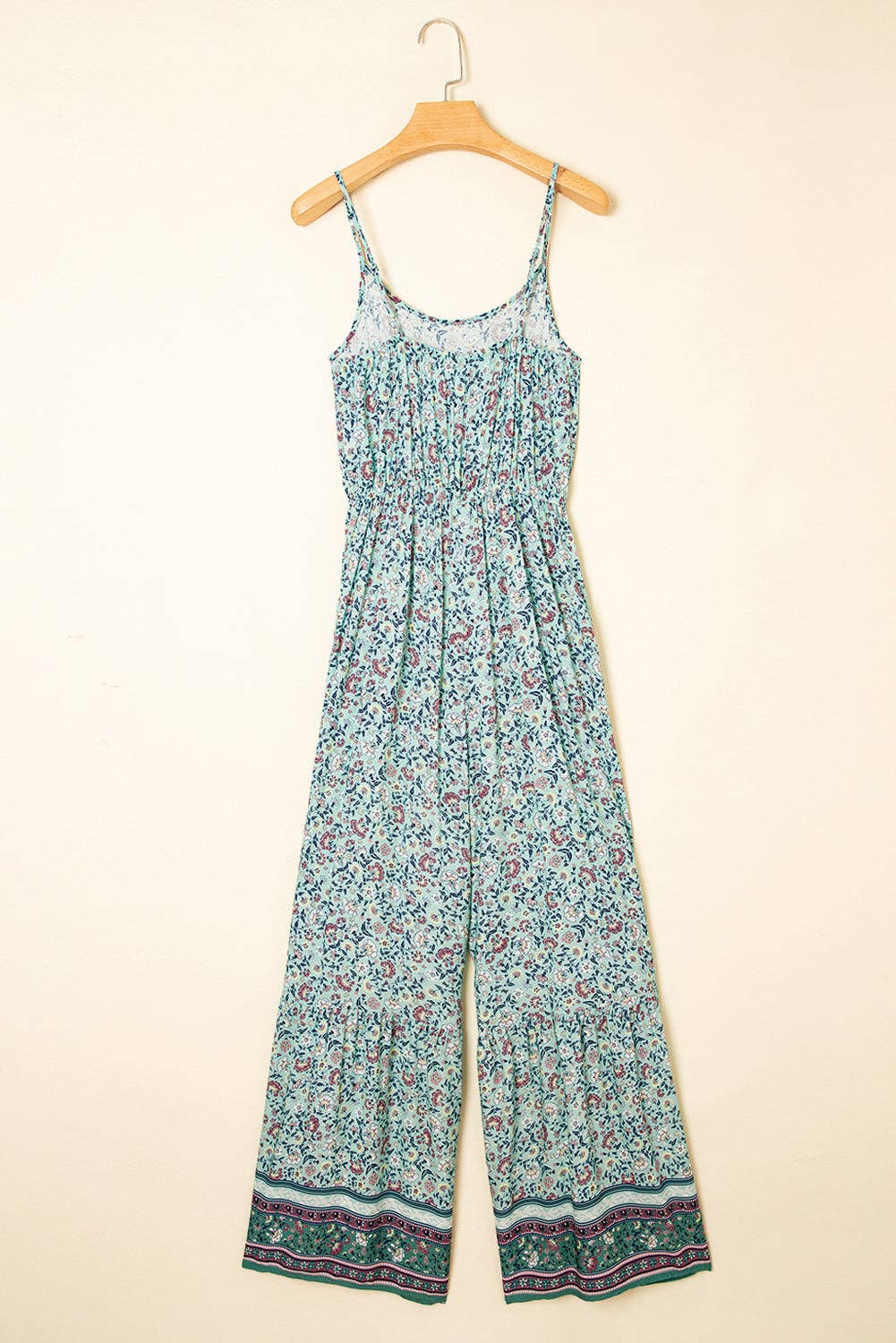 FINAL SALE- Boho Floral Ruffle Hem Summer Jumpsuit 926 WEST