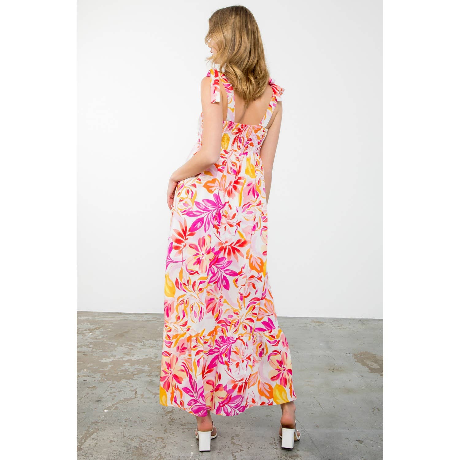 Tie Strap Floral Print Dress 926 WEST