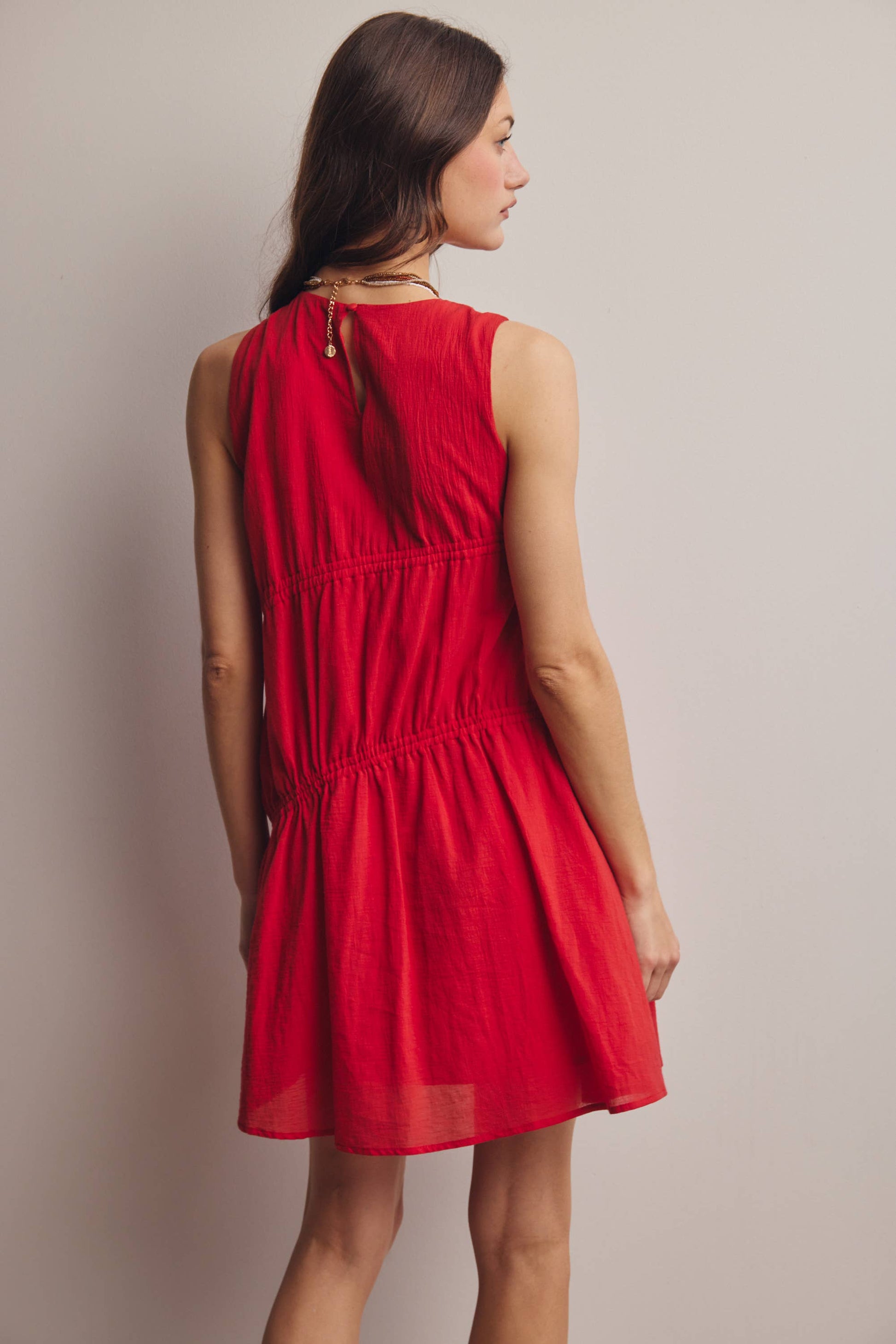 Forte - Ruched Tie-Detail Lined Mini Dress - 926 West