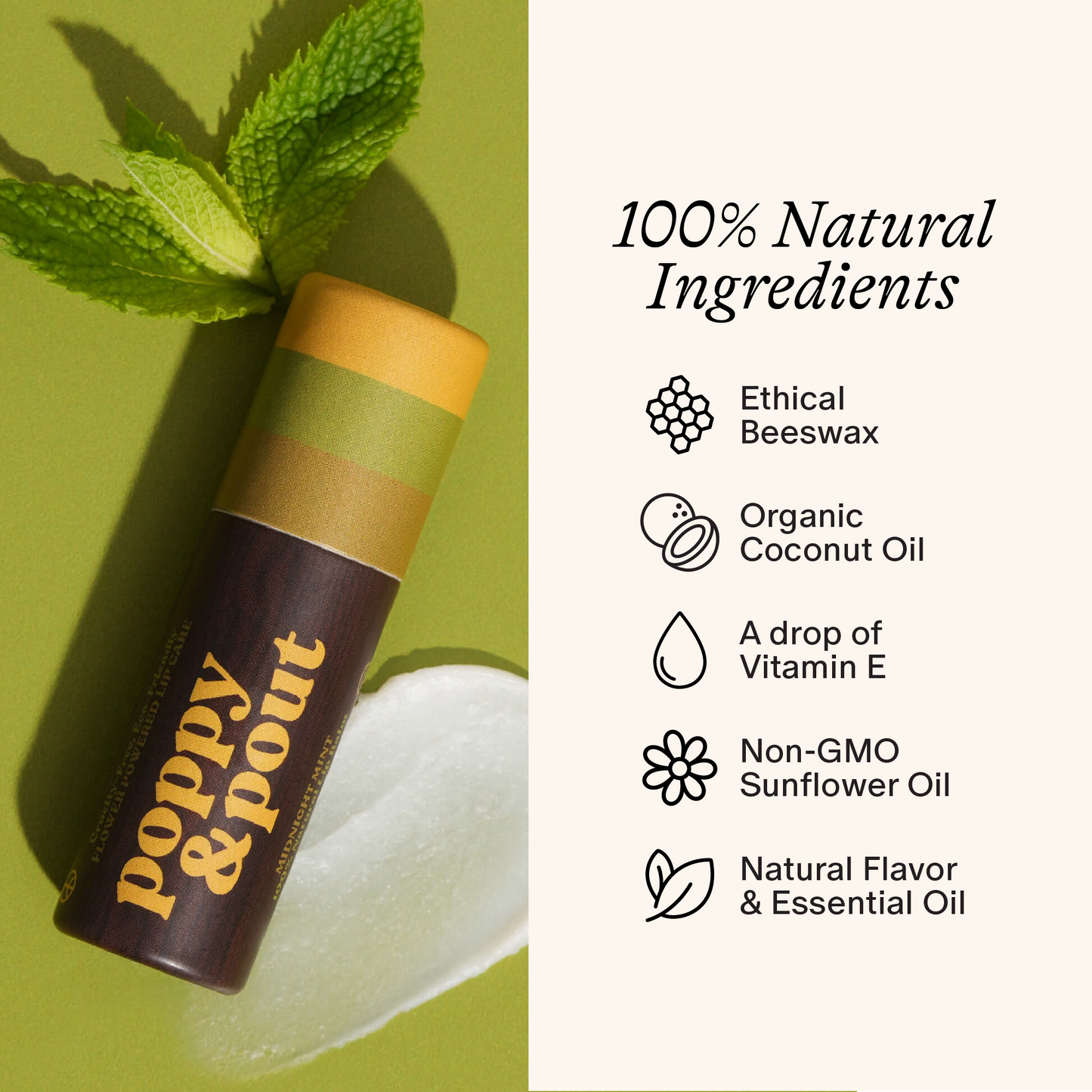 Poppy Pout - Lip Balm, Retro Surf, Midnight Mint