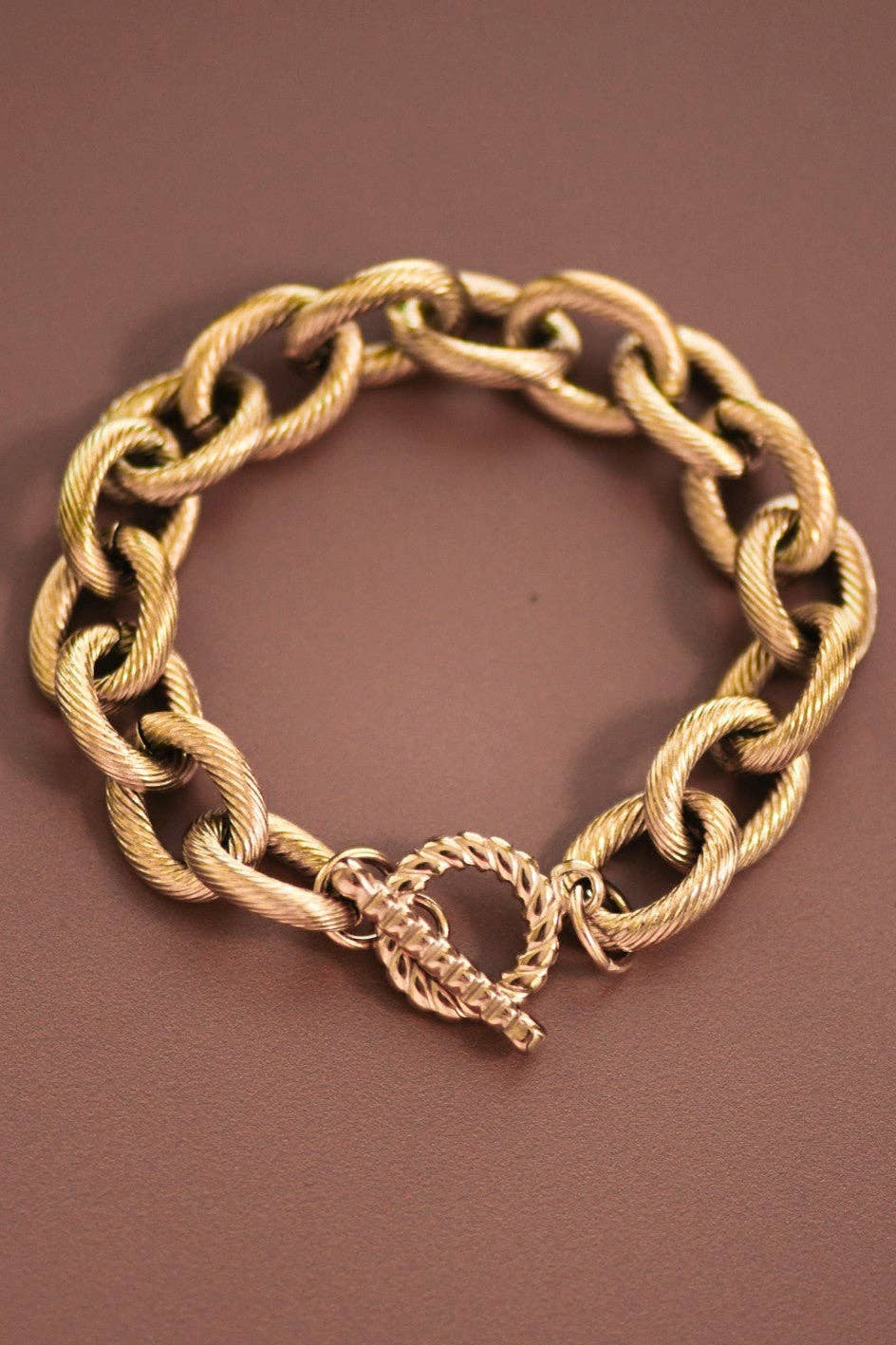 18K Gold Plated Stainless Steel Chunky Link Chain Bracelet - 926 West
