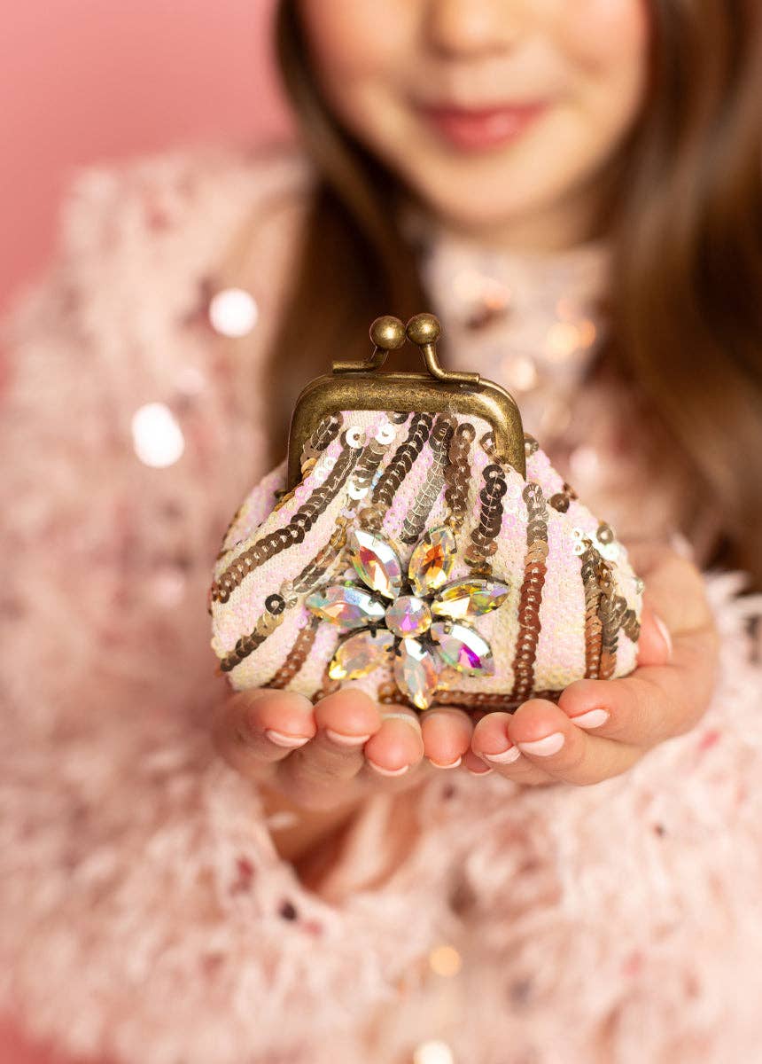Deavaney Sequin Coin Purse in Pink Glam | Girls Mini Bag - 926 West